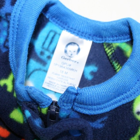 18M Robot Cool Footie Pajamas EUC Gerber Boy 2 pc! - Picture 4 of 16